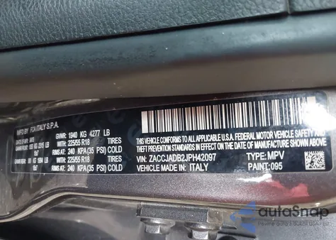 2018 Jeep Renegade Limited Fwd из США, поврежденный, VIN ZACCJADB2JPH42097